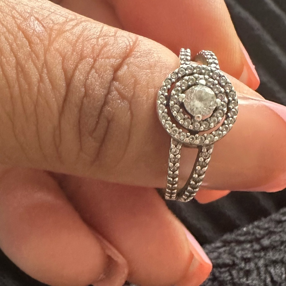 Pandora Sparkling Double Halo Ring